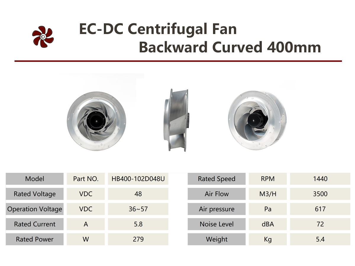HEKO 400mm Powerful Super High Speed DC Backward Curved Centrifugal Fan (2)