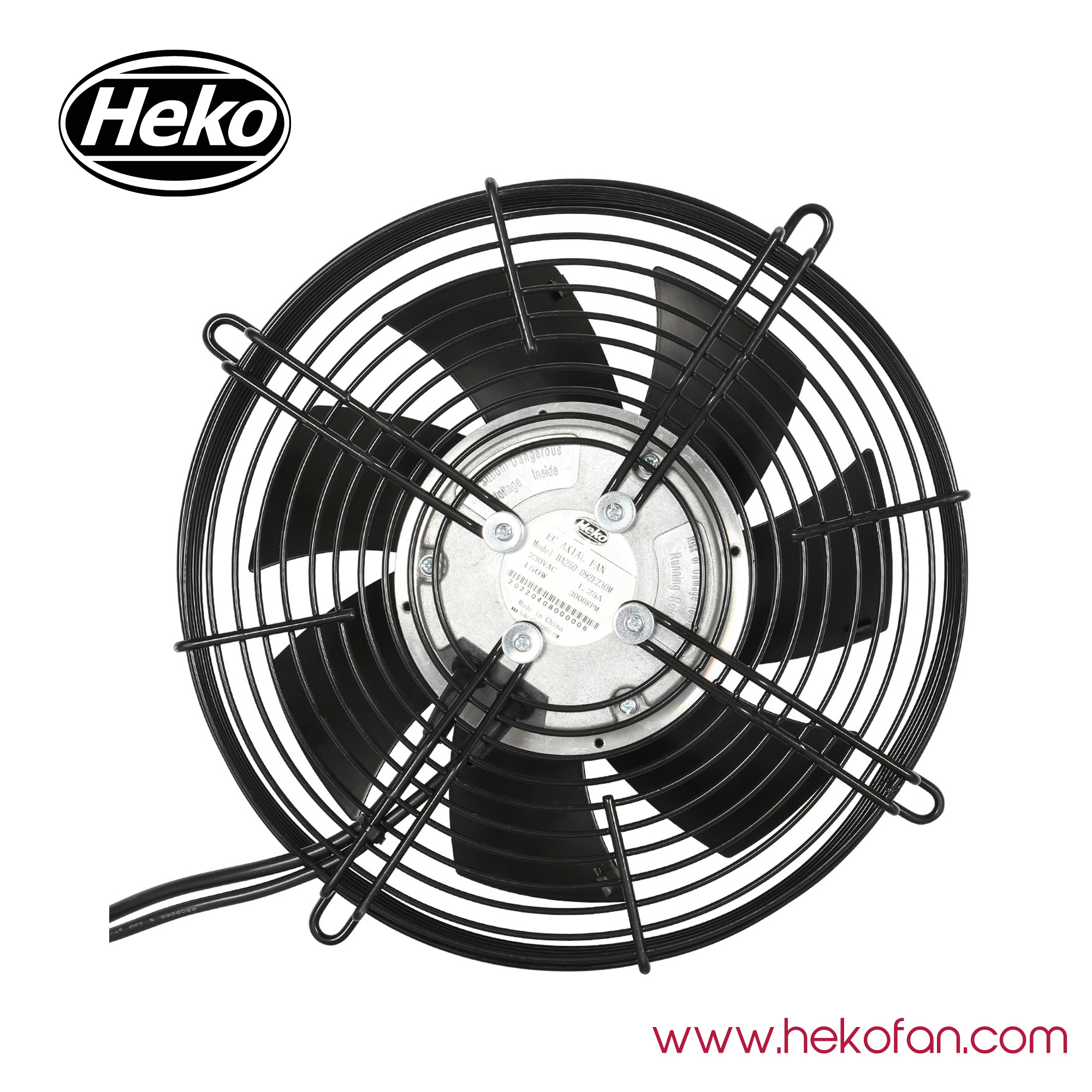 HEKO EC250mm Portable Steel Coated In Black Axial Flow Fans